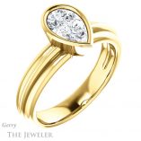 Pear Shaped Forever One Moissanite Engagement Ring #GTJ1023-pear-fb-y 4 Pear Shaped Forever Brilliant Moissanite Engagement Ring #GTJ1023-pear-fb-y