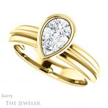 Pear Shaped Forever One Moissanite Engagement Ring #GTJ1023-pear-fb-y 5 Pear Shaped Forever Brilliant Moissanite Engagement Ring #GTJ1023-pear-fb-y