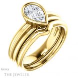 Pear Shaped Forever One Moissanite Engagement Ring #GTJ1023-pear-fb-y 6 Pear Shaped Forever Brilliant Moissanite Engagement Ring #GTJ1023-pear-fb-y