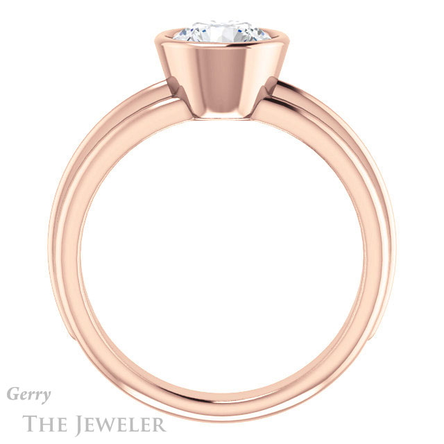 Round Cut Forever One Moissanite Engagement Ring #GTJ1023-round-fo-r