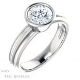 Round Cut Forever One Moissanite Engagement Ring #GTJ1023-round-fo-w 4 Round Cut Forever One Moissanite Engagement Ring #GTJ1023-round-fo-w