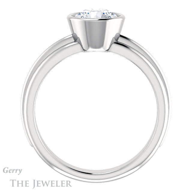 Round Cut Forever One Moissanite Engagement Ring #GTJ1023-round-fo-w 2 Round Cut Forever One Moissanite Engagement Ring #GTJ1023-round-fo-w