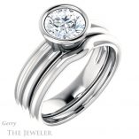 Round Cut Forever One Moissanite Engagement Ring #GTJ1023-round-fo-w 6 Round Cut Forever One Moissanite Engagement Ring #GTJ1023-round-fo-w