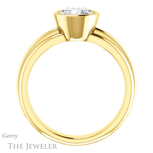 Round Cut Forever One Moissanite Engagement Ring #GTJ1023-round-fo-y