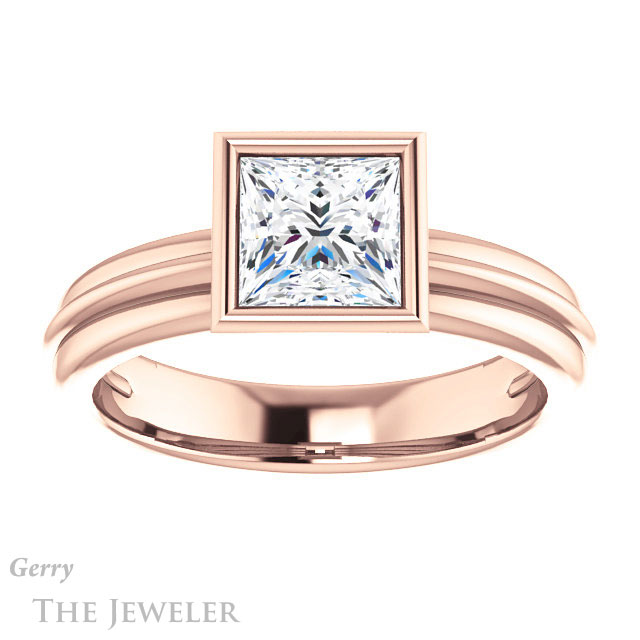 Princess Cut Forever One Moissanite Engagement Ring #GTJ1023-square-fo-r