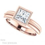 Princess Cut Forever One Moissanite Engagement Ring #GTJ1023-square-fo-r