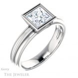 Princess Cut Forever One Moissanite Engagement Ring #GTJ1023-square-fo-w 4 Princess Cut Forever One Moissanite Engagement Ring #GTJ1023-square-fo-w