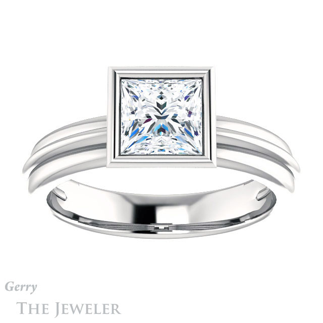 Princess Cut Forever One Moissanite Engagement Ring #GTJ1023-square-fo-w 1 Princess Cut Forever One Moissanite Engagement Ring #GTJ1023-square-fo-w
