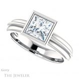 Princess Cut Forever One Moissanite Engagement Ring #GTJ1023-square-fo-w 5 Princess Cut Forever One Moissanite Engagement Ring #GTJ1023-square-fo-w