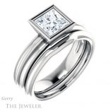 Princess Cut Forever One Moissanite Engagement Ring #GTJ1023-square-fo-w 6 Princess Cut Forever One Moissanite Engagement Ring #GTJ1023-square-fo-w