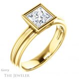 Princess Cut Forever One Moissanite Engagement Ring #GTJ1023-square-fo-y