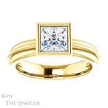 Princess Cut Forever One Moissanite Engagement Ring #GTJ1023-square-fo-y