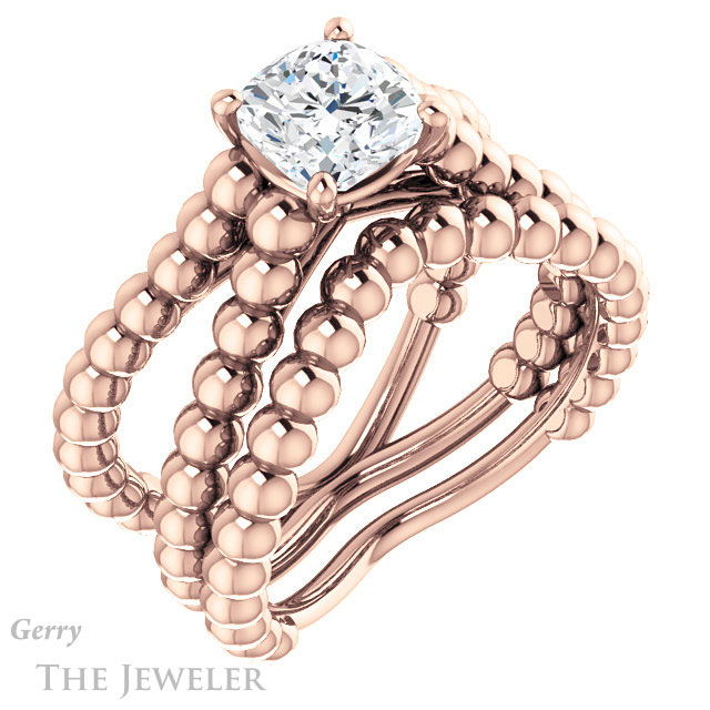 Cushion Cut Forever One Moissanite Engagement Ring #GTJ1024-cushion-fo-r 6 Cushion Cut Forever One Moissanite Engagement Ring #GTJ1024-cushion-fo-r