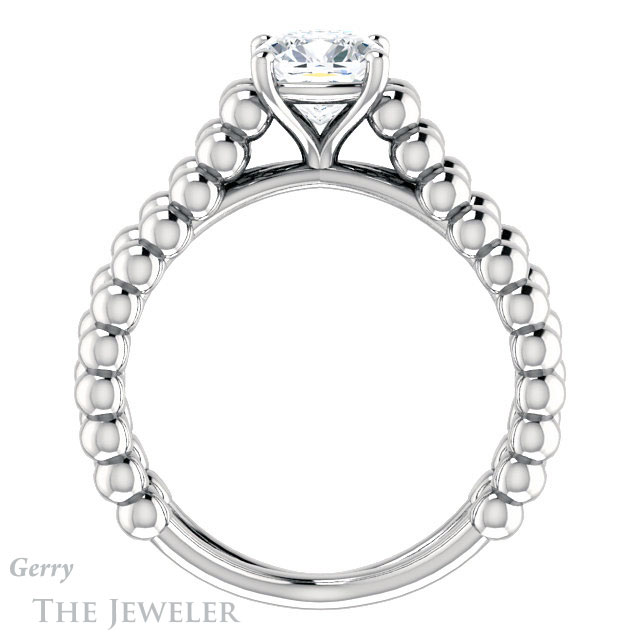 Cushion Cut Forever One Moissanite Engagement Ring #GTJ1024-cushion-fo-w