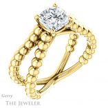 Cushion Cut Forever One Moissanite Engagement Ring #GTJ1024-cushion-fo-y 4 Cushion Cut Forever One Moissanite Engagement Ring #GTJ1024-cushion-fo-y