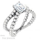 Emerald Cut Forever One Moissanite Engagement Ring #GTJ1024-emerald-fb-w 4 Emerald Cut Forever Brilliant Moissanite Engagement Ring #GTJ1024-emerald-fb-w