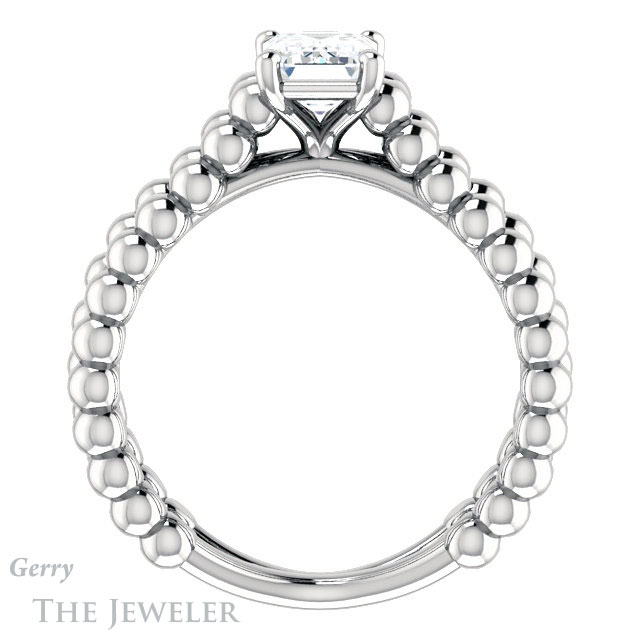 Emerald Cut Forever Brilliant Moissanite Engagement Ring #GTJ1024-emerald-fb-w