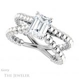 Emerald Cut Forever One Moissanite Engagement Ring #GTJ1024-emerald-fb-w 5 Emerald Cut Forever Brilliant Moissanite Engagement Ring #GTJ1024-emerald-fb-w