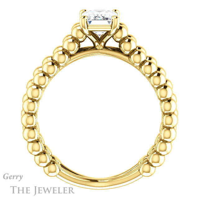 Emerald Cut Forever Brilliant Moissanite Engagement Ring #GTJ1024-emerald-fb-y