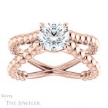 Round Cut Forever One Moissanite Engagement Ring #GTJ1024-round-fo-r 1 Round Cut Forever One Moissanite Engagement Ring #GTJ1024-round-fo-r
