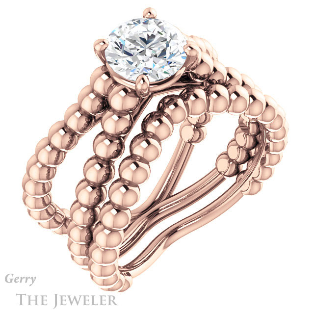 Round Cut Forever One Moissanite Engagement Ring #GTJ1024-round-fo-r 6 Round Cut Forever One Moissanite Engagement Ring #GTJ1024-round-fo-r