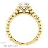 Round Cut Forever One Moissanite Engagement Ring #GTJ1024-round-fo-y