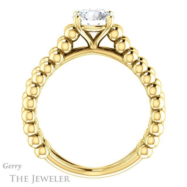 Round Cut Forever One Moissanite Engagement Ring #GTJ1024-round-fo-y