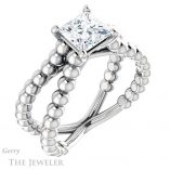 Princess Cut Forever One Moissanite Engagement Ring #GTJ1024-square-fo-w 4 Princess Cut Forever One Moissanite Engagement Ring #GTJ1024-square-fo-w