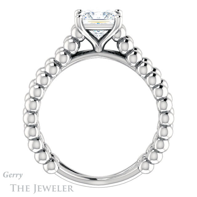 Princess Cut Forever One Moissanite Engagement Ring #GTJ1024-square-fo-w 2 Princess Cut Forever One Moissanite Engagement Ring #GTJ1024-square-fo-w