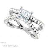 Princess Cut Forever One Moissanite Engagement Ring #GTJ1024-square-fo-w 5 Princess Cut Forever One Moissanite Engagement Ring #GTJ1024-square-fo-w