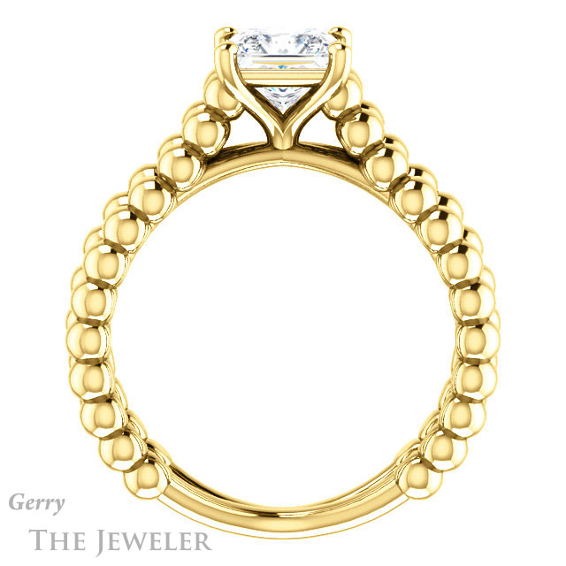 Princess Cut Forever One Moissanite Engagement Ring #GTJ1024-square-fo-y