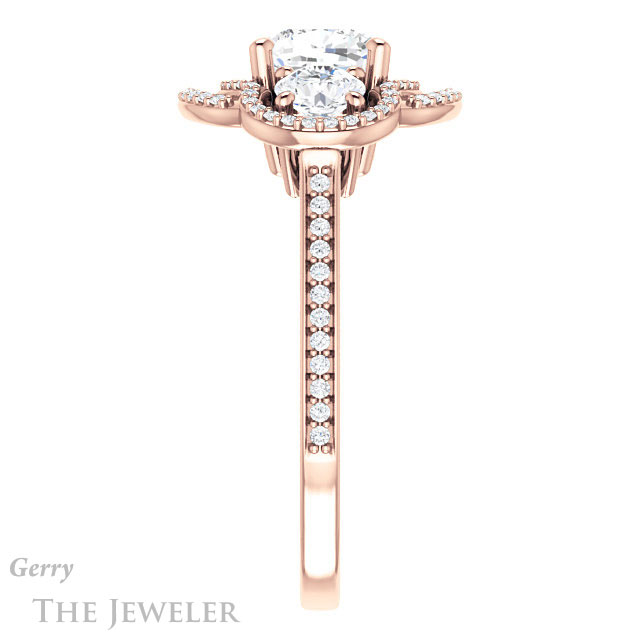 Cushion Cut Forever One Moissanite Engagement Ring #GTJ1025-cushion-fo-r | Gerry The Jeweler Cushion Cut Forever One Moissanite Engagement Ring #GTJ1025-cushion-fo-r