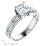Cushion Cut Forever One Moissanite Engagement Ring #GTJ1027-cushion-fo-w
