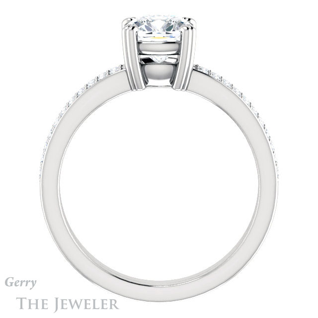 Cushion Cut Forever One Moissanite Engagement Ring #GTJ1027-cushion-fo-w