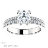 Cushion Cut Forever One Moissanite Engagement Ring #GTJ1027-cushion-fo-w