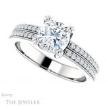 Cushion Cut Forever One Moissanite Engagement Ring #GTJ1027-cushion-fo-w