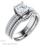 Cushion Cut Forever One Moissanite Engagement Ring #GTJ1027-cushion-fo-w