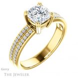 Cushion Cut Forever One Moissanite Engagement Ring #GTJ1027-cushion-fo-y