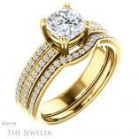Cushion Cut Forever One Moissanite Engagement Ring #GTJ1027-cushion-fo-y