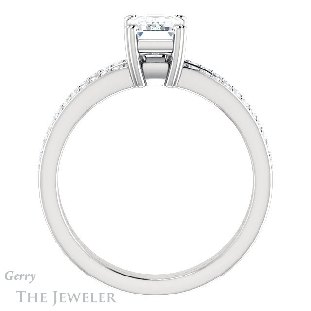 Emerald Cut Forever Brilliant Moissanite Engagement Ring #GTJ1027-emerald-fb-w