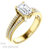 Emerald Cut Forever Brilliant Moissanite Engagement Ring #GTJ1027-emerald-fb-y