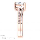 Heart Shaped Forever One Moissanite Engagement Ring #GTJ1027-heart-fb-r 3 Heart Shaped Forever Brilliant Moissanite Engagement Ring #GTJ1027-heart-fb-r