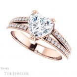 Heart Shaped Forever One Moissanite Engagement Ring #GTJ1027-heart-fb-r 5 Heart Shaped Forever Brilliant Moissanite Engagement Ring #GTJ1027-heart-fb-r