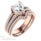 Heart Shaped Forever One Moissanite Engagement Ring #GTJ1027-heart-fb-r 6 Heart Shaped Forever Brilliant Moissanite Engagement Ring #GTJ1027-heart-fb-r