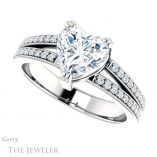 Heart Shaped Forever Brilliant Moissanite Engagement Ring #GTJ1027-heart-fb-w