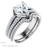 Heart Shaped Forever Brilliant Moissanite Engagement Ring #GTJ1027-heart-fb-w