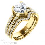 Heart Shaped Forever One Moissanite Engagement Ring #GTJ1027-heart-fb-y 6 Heart Shaped Forever Brilliant Moissanite Engagement Ring #GTJ1027-heart-fb-y