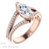 Marquise Cut Forever Brilliant Moissanite Engagement Ring #GTJ1027-marquise-fb-r