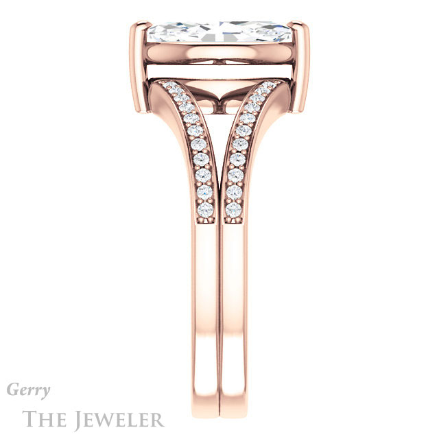 Marquise Cut Forever Brilliant Moissanite Engagement Ring #GTJ1027-marquise-fb-r