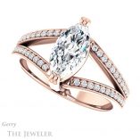 Marquise Cut Forever Brilliant Moissanite Engagement Ring #GTJ1027-marquise-fb-r